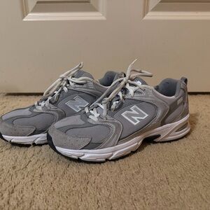 New Balance Light Gray and White Running Shoes